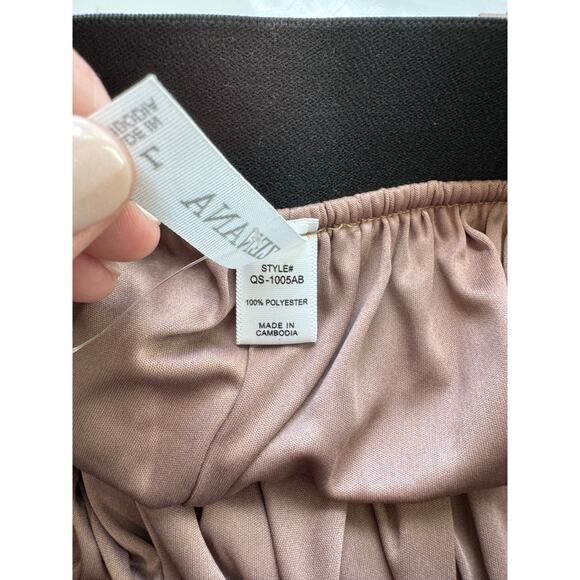 NWT Zenana Pleated Skirt Brown Full-Length Maxi Pull-On Waistband Stretchy SZ L - Picture 8 of 8